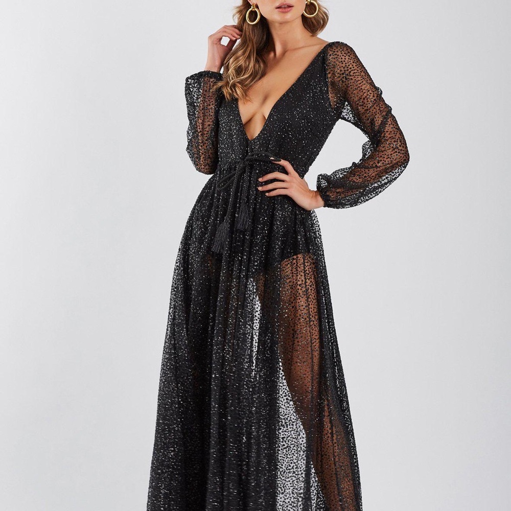 Nala glitter gown in black